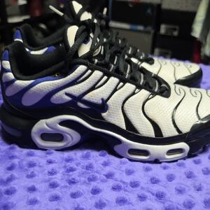Nike Air Max Plus Black and White with Blue Accents